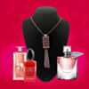Pack Sautoir Multi-rangs Rouge + Parfum au choix : Si Passione 100ml , La Vie est Belle 75ml , IDÔLE 75ml