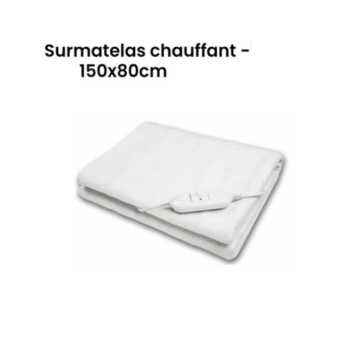 Surmatelas chauffant pour lit simple, 150 x 80 cm