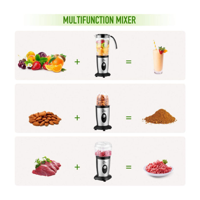 Blender Smoothies Multifonction Avec Hachoir , Moulin Épices + Mixeur  smoothie SPORT
