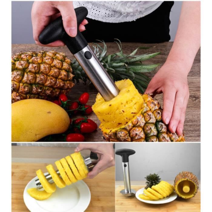 Éplucheur d'ananas en acier inoxydable, trancheuse, carottier, couteau,  coupe-fruits, accessoires d'outils de cuisine