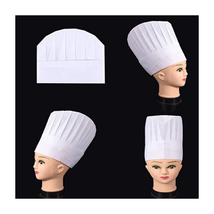 Jetable Chef Hat Set Cuisine Réglable Cuisinier Chef Cap pour Cuisi