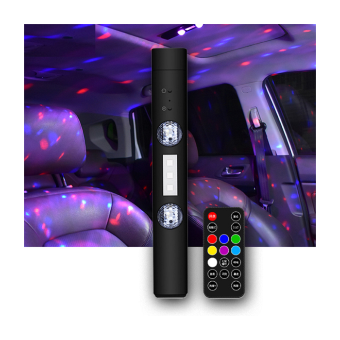 Eclairage intérieur Voiture à LED sans Fil,Eclairage intérieur Voiture  Rechargeable par USB,7 Couleurs Eclairage intérieur Voiture lumière