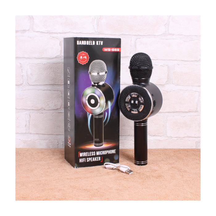 Microphone Karaoké Bluetooth sans fil avec haut-parleur Noir Q7 - V
