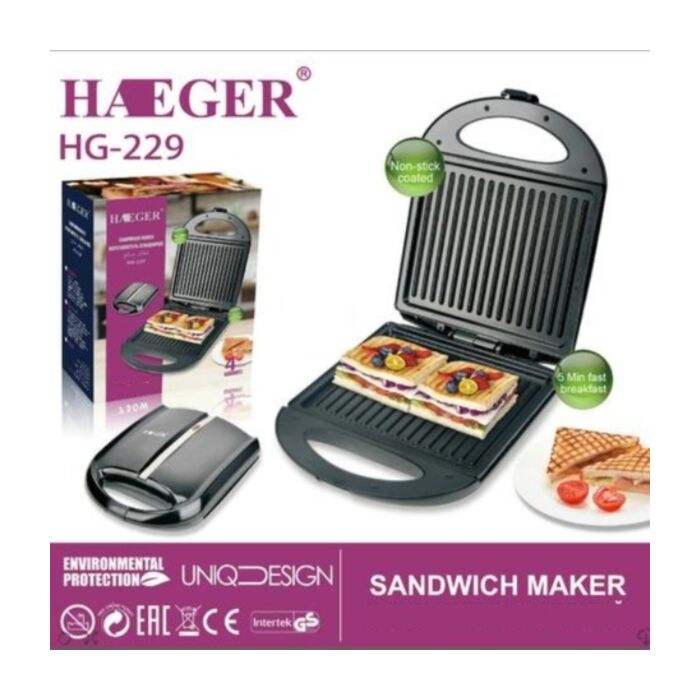 Presse Panini Sandwich Maker Et Grill Haeger