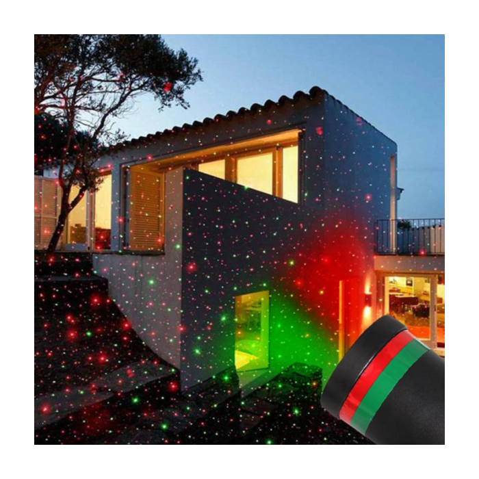 Projecteur LED solaire de noël, vert et rouge, lampes d'extérieur, étoile  étoilée