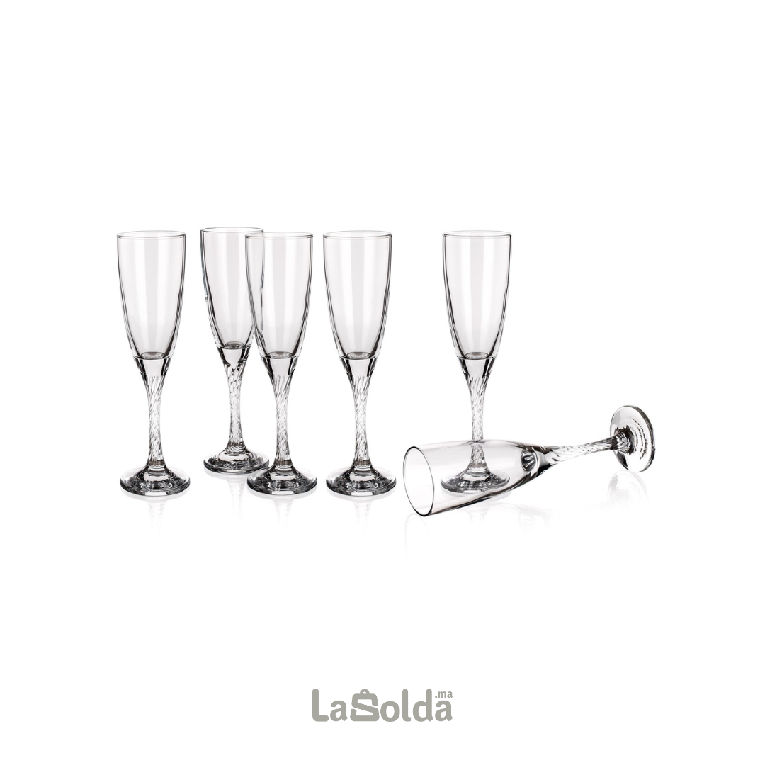 Pack De 6 Flûtes A Champagne En Verre Pack De 6 Flûtes A Champagne En Verre