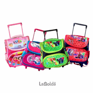 Sac à dos Cartable A Roulette "Maternelle" 26 x 23 cm - Motif : Spiderman - Ben 10 - Pat Patrouille - Dora - Frozen - Miraculous