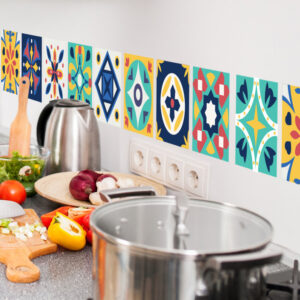 Stickers Carrelage Imitation Carreau De Ciment Adhésifs Mural Couvre Bien Les Surfaces (15x15cm)