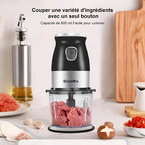 3 en 1 Robot De Cuisine Multifonction : Hachoir + Moulin Épices + Mixeur smoothie 3 en 1 Robot De Cuisine Multifonction : Hachoir + Moulin Épices + Mixeur smoothie