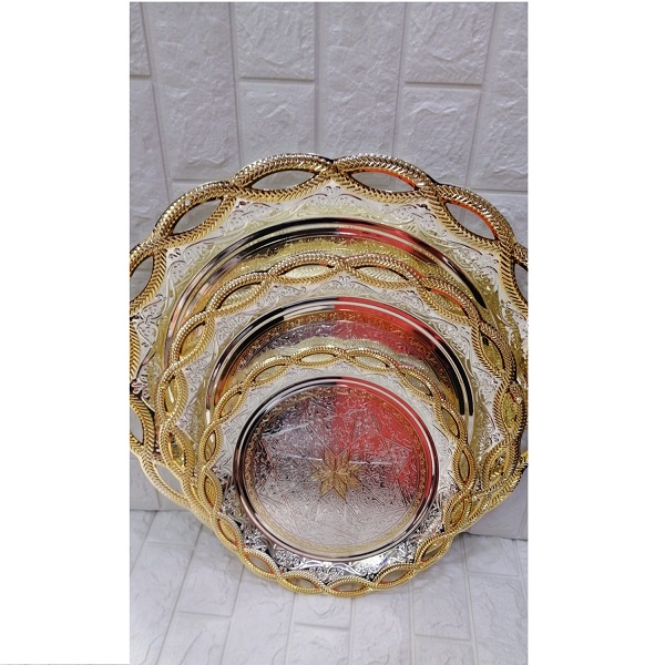 Ensemble De 3 Plateaux Ronds Assortis De Taille Différente