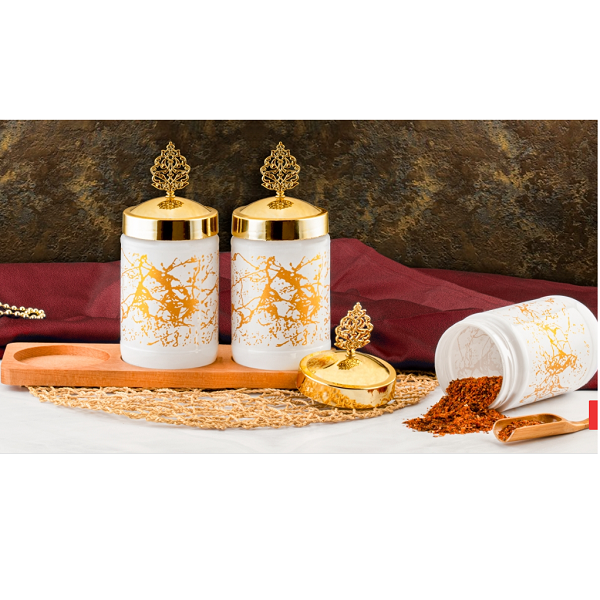 Set 3 Pots A Épices Marbre Blanc , Boîte De Rangement Pour Cuisine