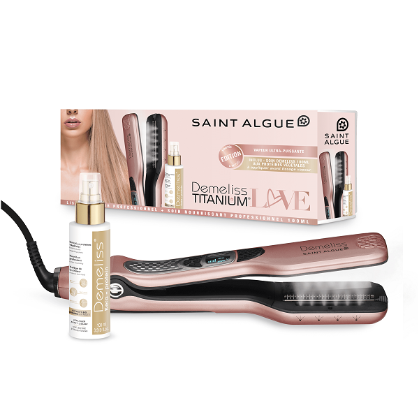 Lisseur Vapeur Demeliss TITANIUM LOVE+ SOIN KERA PROTEIN SAINT ALGUE