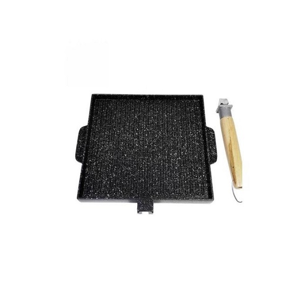 Poêle Double Face,Plaque de gril et plaque chauffante antiadhésive carré 30.3×27.3×2.8cm Poêle Double Face,Plaque de gril et plaque chauffante antiadhésive carré 30.3x27.3x2.8cm