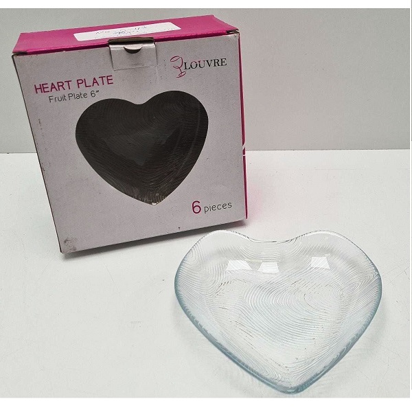 6 Ramequins En Verre Forme Cœur