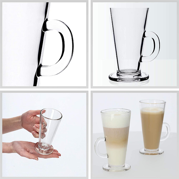 Lot De 6 Verres Jacobs Cappuccino Shake Ice Coffee - Collection Vintage Grise