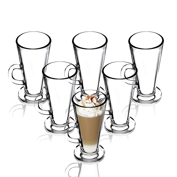Lot De 4 Verres à Latte Macchiato 350 Ml Double Paroi Avec Cuillères Et Soucoupes - Idéal Café & Thé