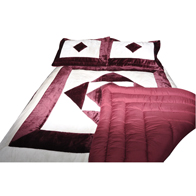 alt Couvre lit + 2 Taies D'oreillers Blanc & Violet