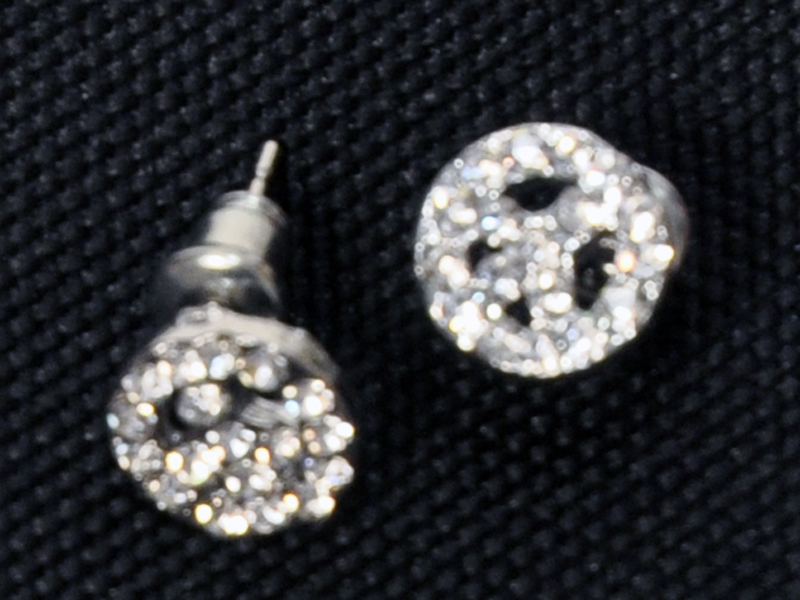 Boucles d'oreilles Ronde Strass Peace and Love Boucles d'oreilles Ronde Strass Peace and Love