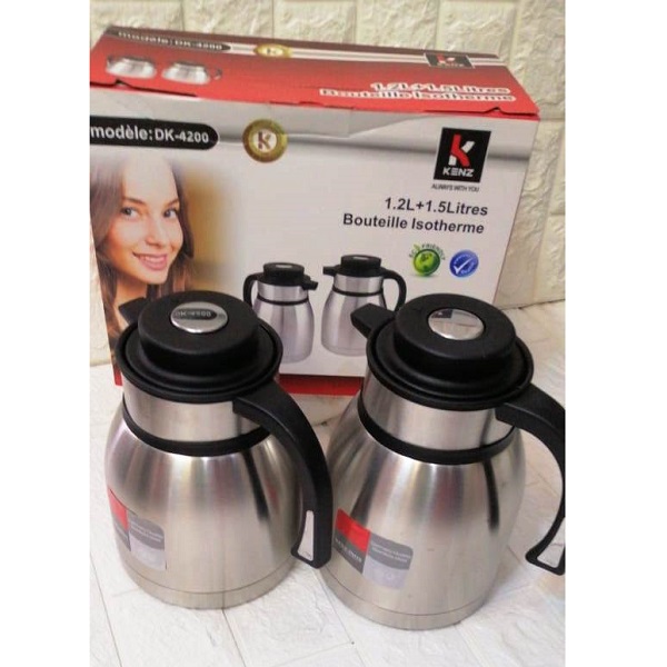 2 Thermos 1,2L +1,5L En Acier inoxydable