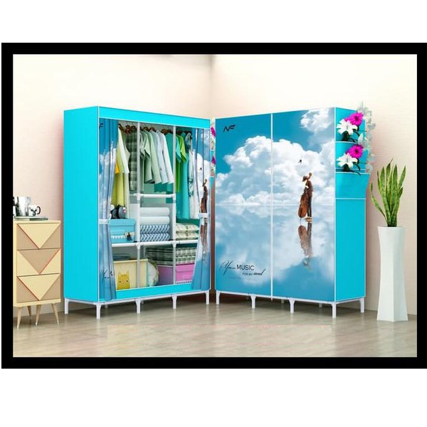 Armoire Rangement D'Appoint 125 x 45 x 170cm  Motifs 3D