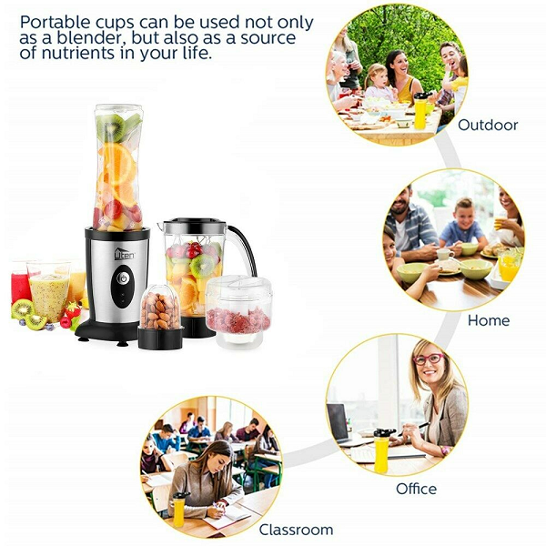 Blender Smoothies Multifonction Avec Hachoir , Moulin Épices + Mixeur smoothie SPORT Blender Smoothies Multifonction Avec Hachoir , Moulin Épices + Mixeur smoothie SPORT