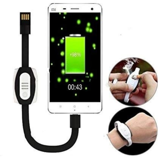 Bracelet 3 En 1 Mini Power Bank, Allume Cigare, Câble USB