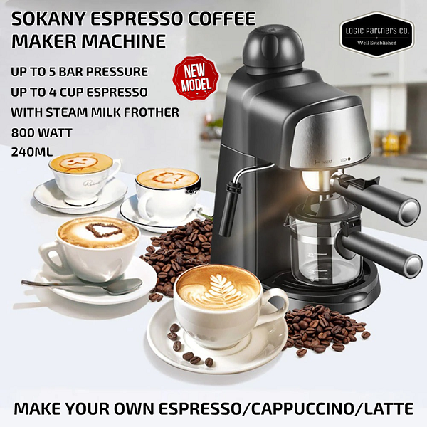 Cafetière A Expresso Et Cappuccino 3,5 bar SOKANY Cafetière A Expresso Et Cappuccino 3,5 bar SOKANY