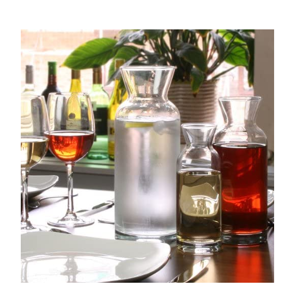 Lot De 3 Carafes Village A Eau , Jus , Vin ..... En Verre : 1L + 0,6L + 0,36L