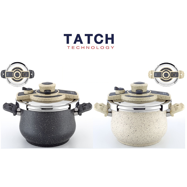 Cocotte Minute En Granit , Couvercle En Inox 304 , 5/7/9 Litres - Fermeture Et Ouverture Facile En Un Seul Clic