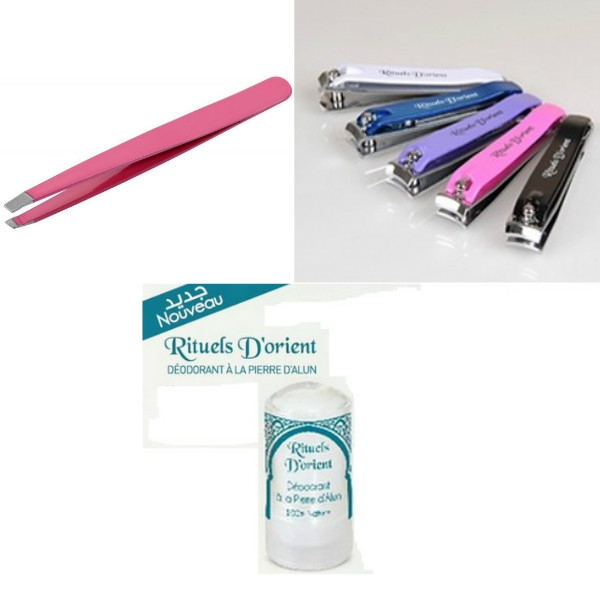 L'indispensable : Coupe Ongles+ Pince à épiler+ Déodorant Pierre D'alun