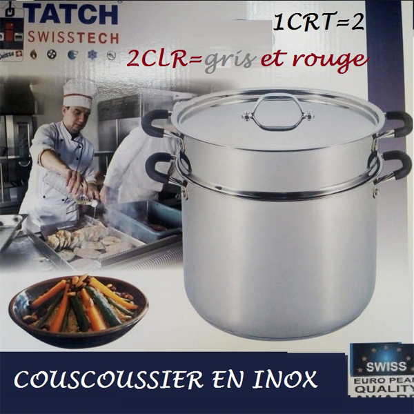 Couscoussier En Inox avec couvercle 21.5L