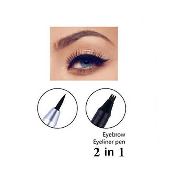 Crayon A Sourcils Waterproof Micro-Précision Marron + Eye-liner waterproof noir 2en1 Crayon A Sourcils Waterproof Micro-Précision Marron + Eye-liner waterproof noir 2en1