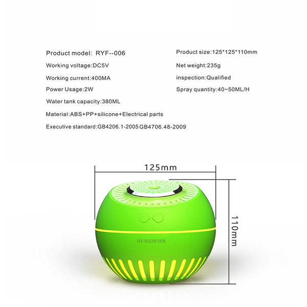 Diffuseur d’Huiles Essentielles Et Humidificateur “Melon” Avec Lumière LED Diffuseur d'Huiles Essentielles Et Humidificateur "Melon" Avec Lumière LED