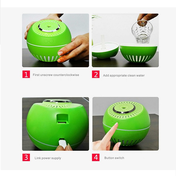 Diffuseur d’Huiles Essentielles Et Humidificateur “Melon” Avec Lumière LED Diffuseur d'Huiles Essentielles Et Humidificateur "Melon" Avec Lumière LED