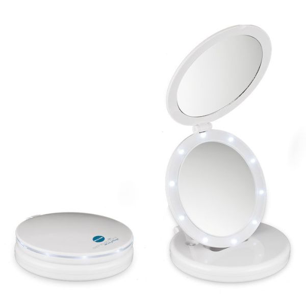 Double Miroir Pliant Grossissant Avec lumière LED