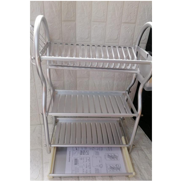 Égouttoir À Vaisselle En Aluminium 3 Niveaux 50 cm