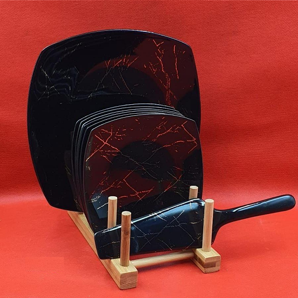 Ensemble Assiettes A Gâteaux En Céramique 8 Pièces Avec Support Ensemble Assiettes A Gâteaux En Céramique 8 Pièces Avec Support