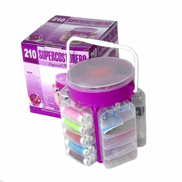 Boite A Couture Avec Ensemble De fils Et Accessoires de couture ( Fils , boutons , aiguilles , épingles , ruban à mesurer )