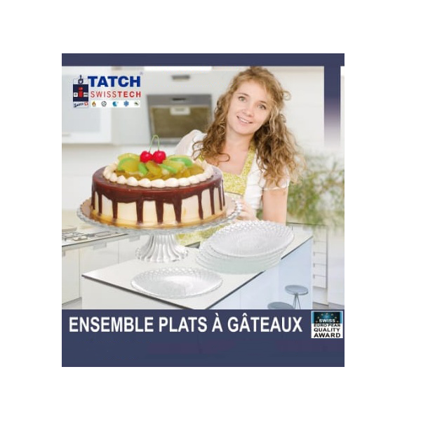 Ensemble Support à Gâteau En Verre