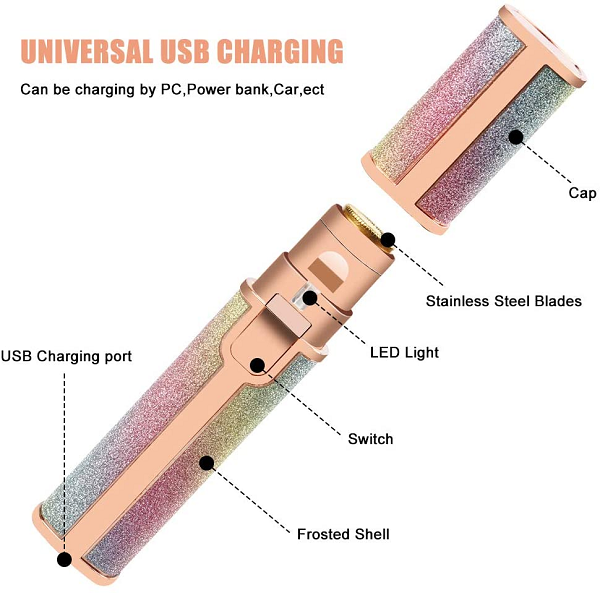 Épilateur A Sourcils Et Épilateur Pour Visage Et Corps Rechargeables 2 en 1 Avec Lumière Led Épilateur A Sourcils Et Épilateur Pour Visage Et Corps Rechargeables 2 en 1 Avec Lumière Led