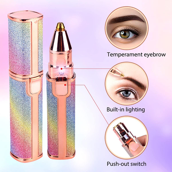 Épilateur A Sourcils Et Épilateur Pour Visage Et Corps Rechargeables 2 en 1 Avec Lumière Led Épilateur A Sourcils Et Épilateur Pour Visage Et Corps Rechargeables 2 en 1 Avec Lumière Led