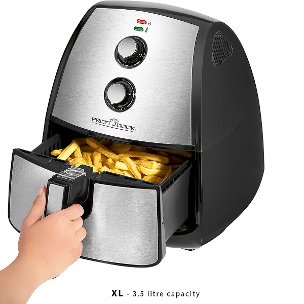 Friteuse A Air Chaud Sans Huile XL  3,5 Litres - Thermostat réglable en continu - Minuterie - 1500 Watts ,ProfiCook