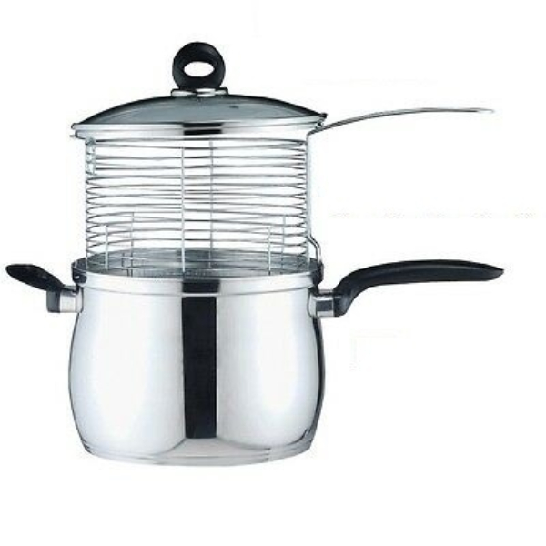 Friteuse En Bakélite 22cm Avec Panier Et Couvercle En Verre