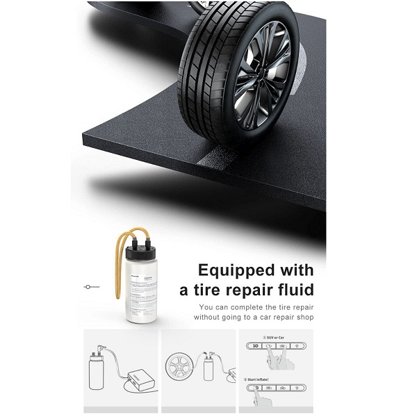 Gonfleur De Pneus , Compresseur d’Air Portable Intelligent Avec Lumières LED Gonfleur De Pneus , Compresseur d'Air Portable Intelligent Avec Lumières LED