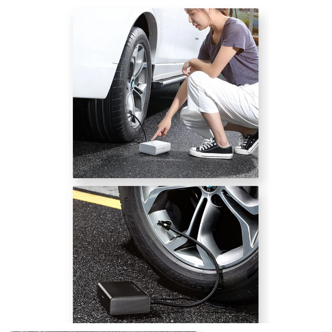 Gonfleur De Pneus , Compresseur d’Air Portable Intelligent Avec Lumières LED Gonfleur De Pneus , Compresseur d'Air Portable Intelligent Avec Lumières LED