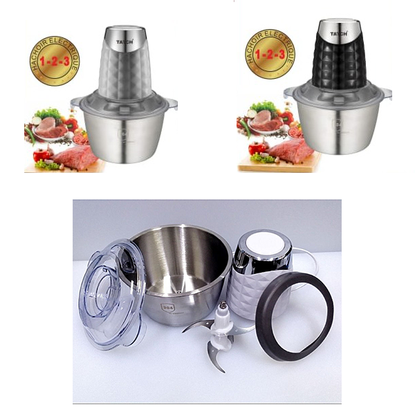 Hachoir électrique 1-2-3  En Inox