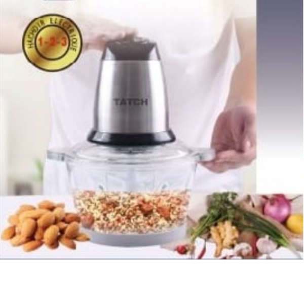 Hachoir Electrique 1 2 3 En Verre ( Multifonction Hachoir pour Viande, Légumes et fruits )