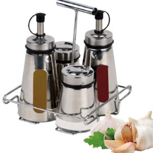 Ensemble  4 Pièces Huilier Vinaigrier Sel/Poivre