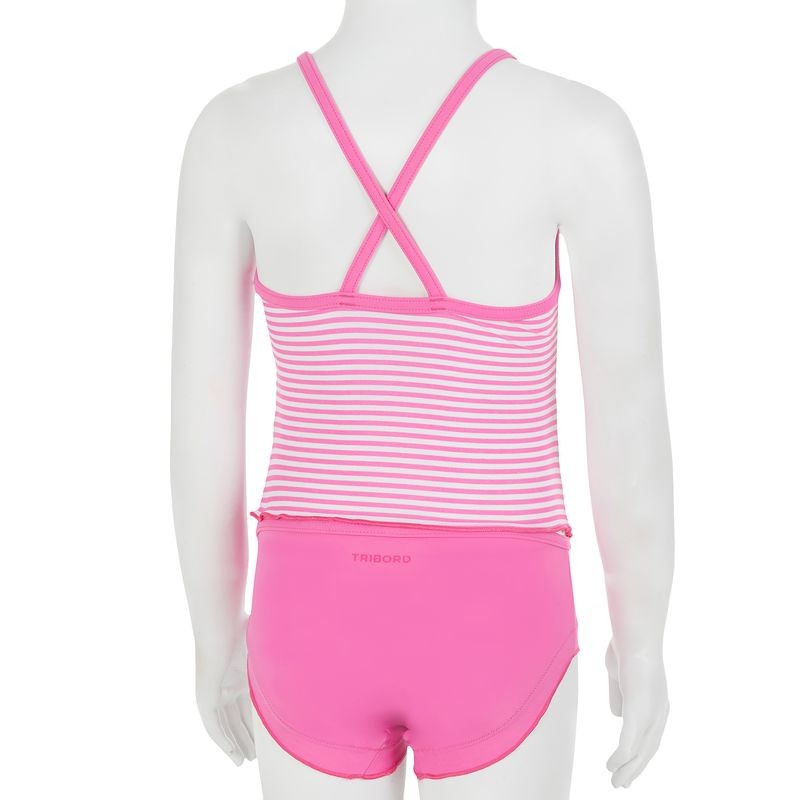 MAILLOT 2 PIÈCES TANKINI FINES BRETELLES ET CULOTTE FINITIONS VOLANT LUA ROSE TRIBORD