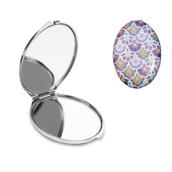 Lot De 2 Petits Miroirs De Poche Ovale